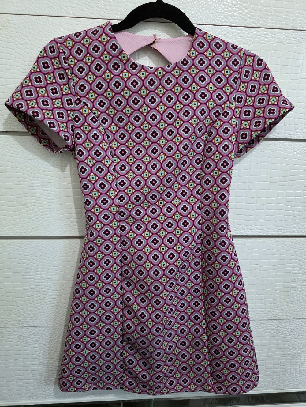 Zara Pink Multi-Color Floral Geometric Dress